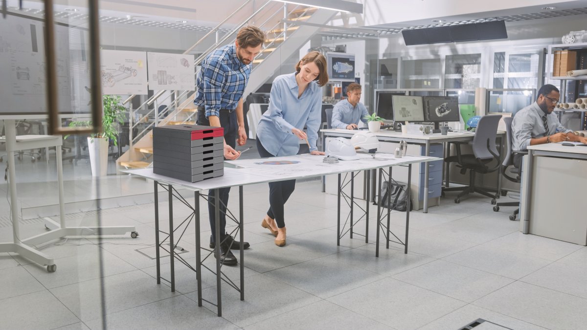 Durable Idealbox Pro lådskåp, 7, Grå/Röd