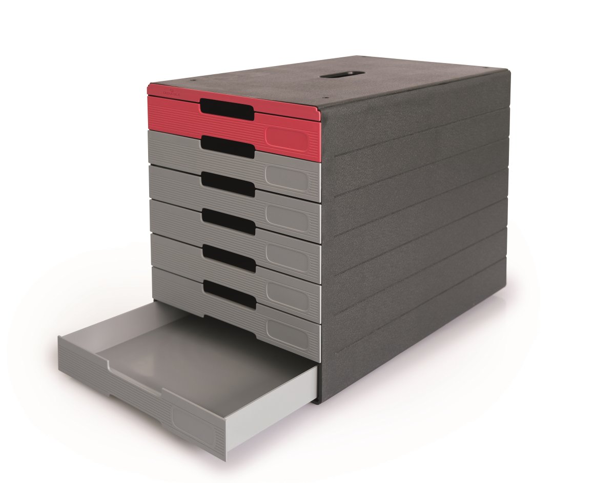 Durable Idealbox Pro lådskåp, 7, Grå/Röd