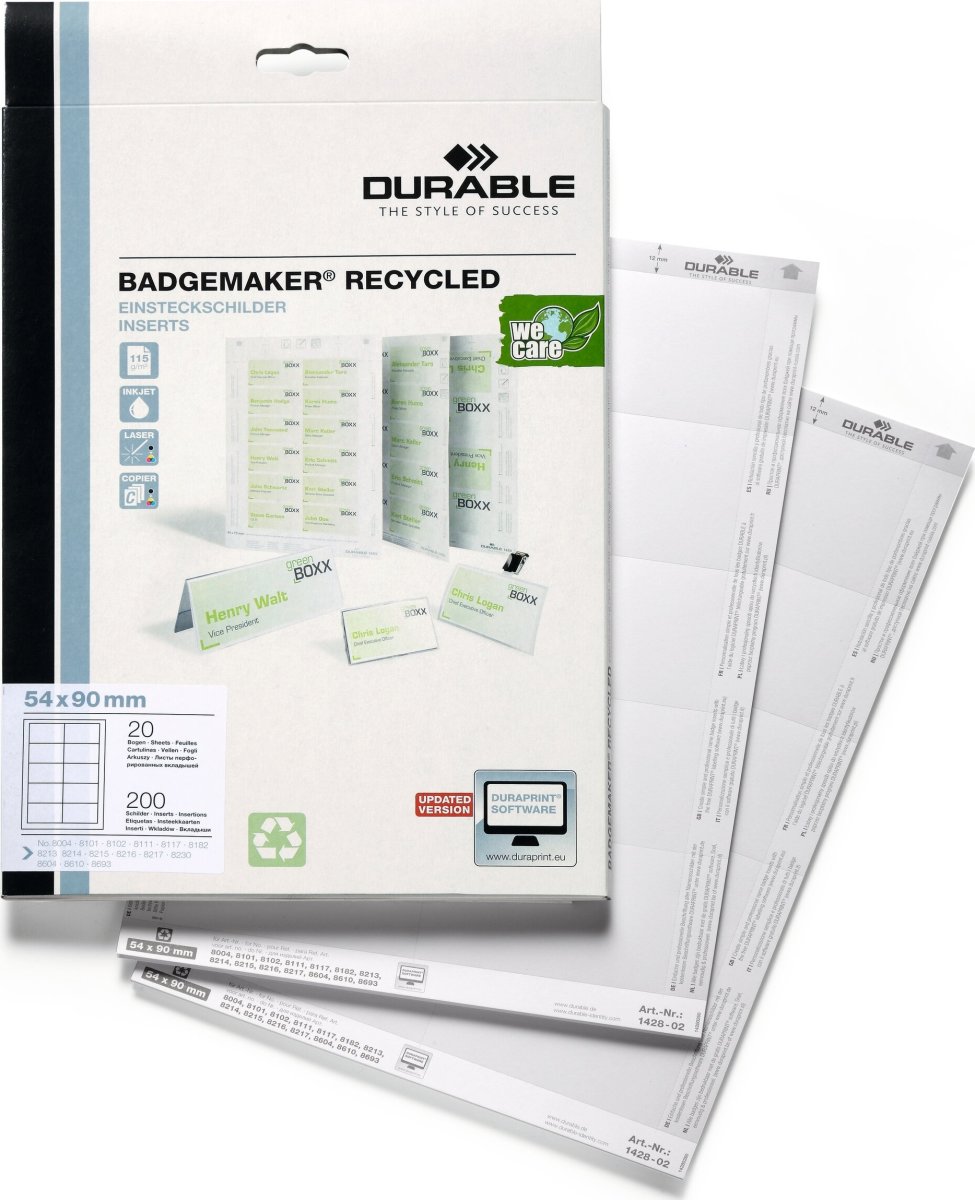 Durable R. Namnbrickor 54x90mm 200 st