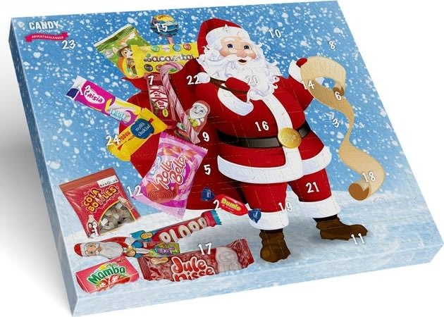 Julkalender med godis, 24 luckor