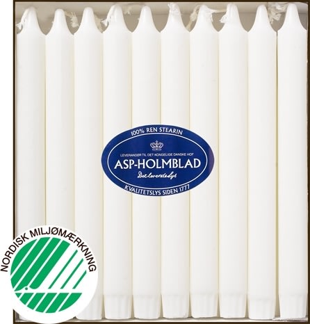 Kronljus i rent stearin 24 cm Vit 20 st