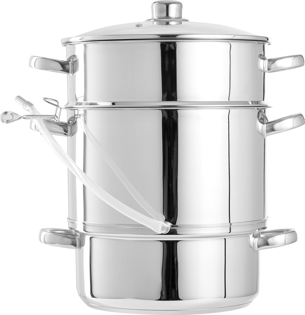 Saftkokare med lock, rostfritt stål, 8L