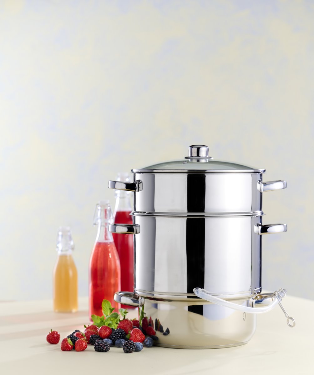 Saftkokare med lock, rostfritt stål, 8L