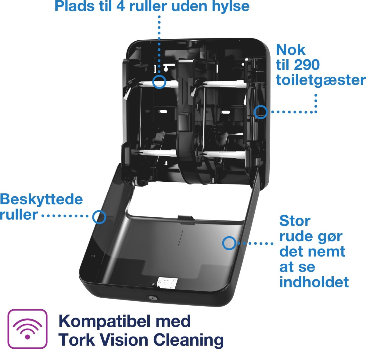 Tork T7 dispenser Quadro, svart