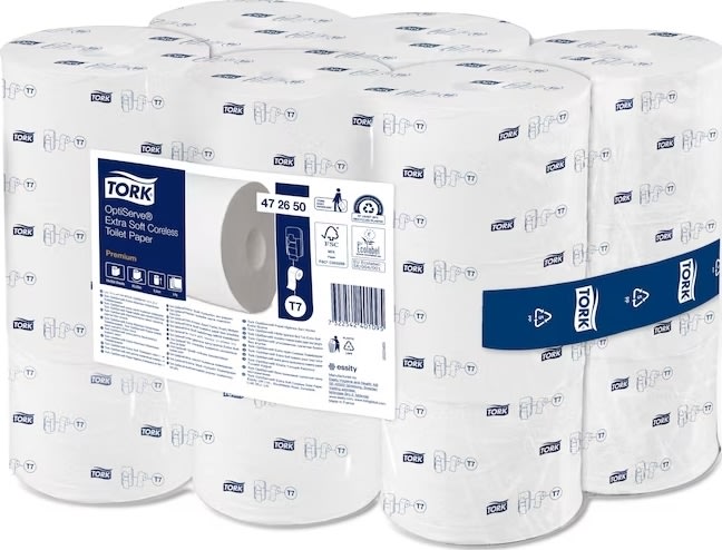 Tork T7 Premium toalettpapper m/hylsa, 3 lag 18 rl