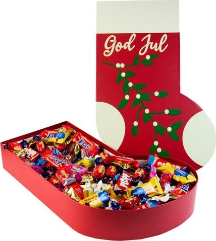 Presentask, Julstrumpa med godis, 1300 g