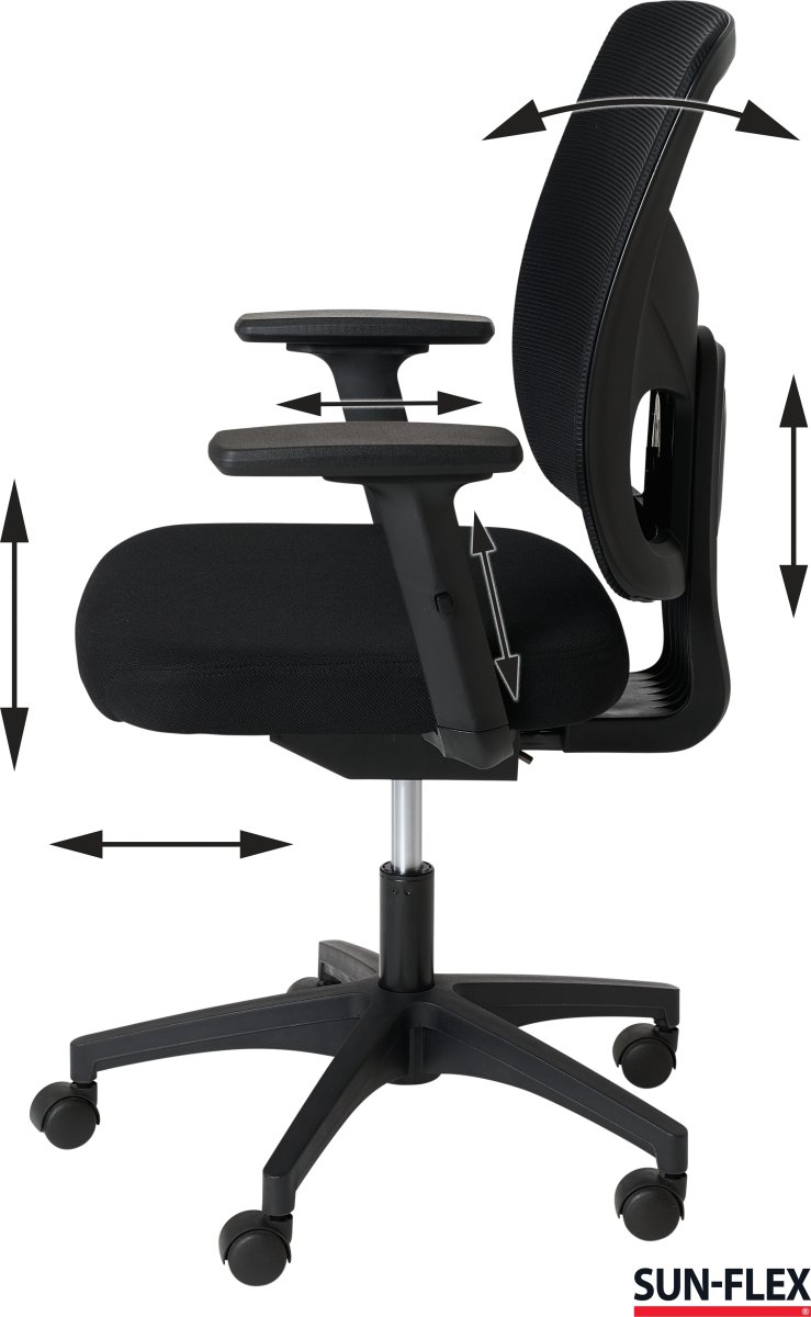 SUN-FLEX® Officechair mesh, svart