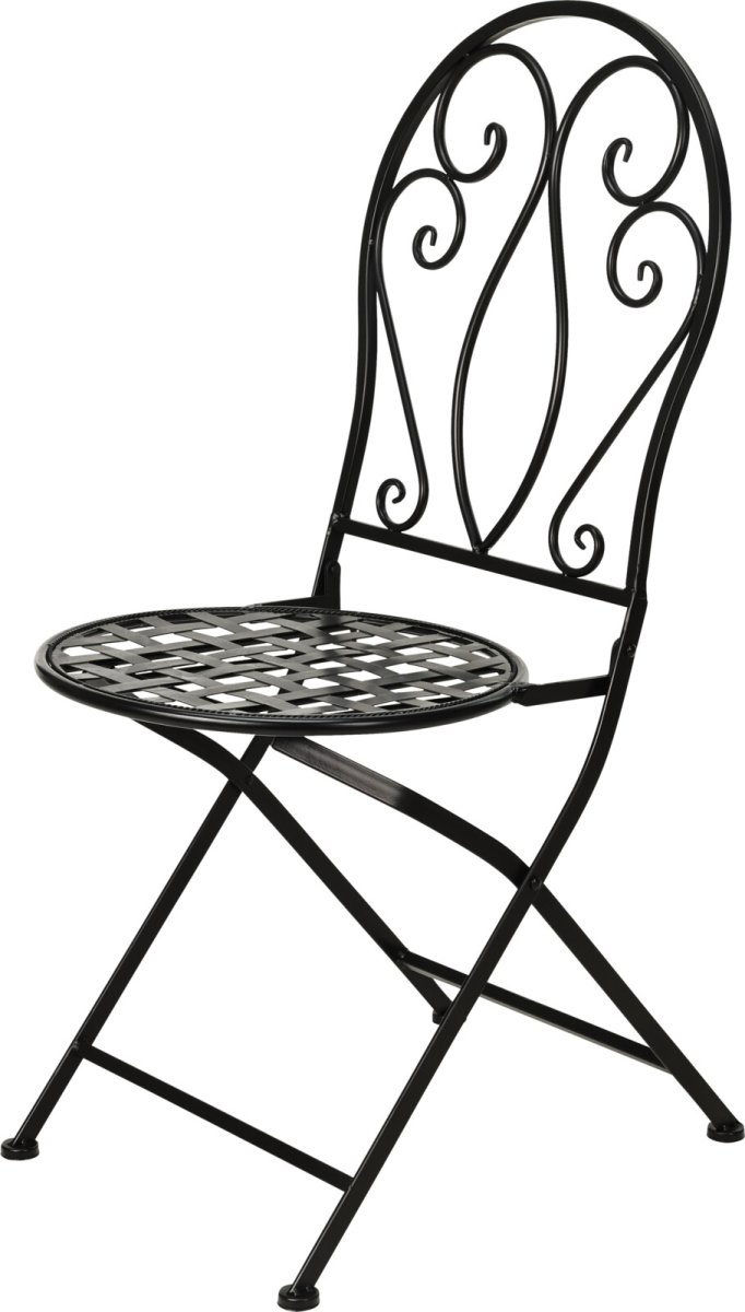 Bistro caféstol, svart, järn/metall