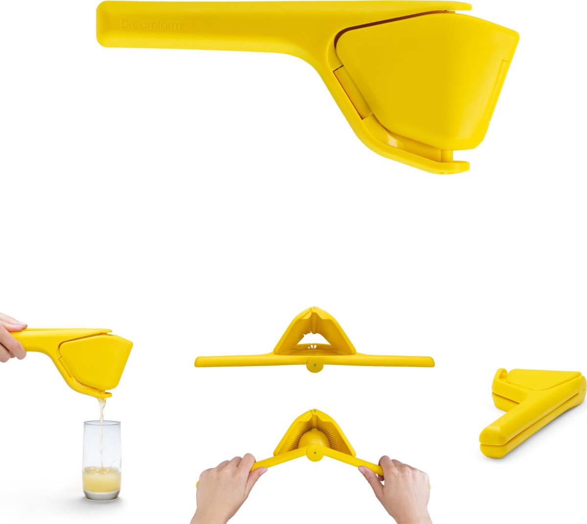 Dreamfarm Fluicer citronpress, 25cm, gul