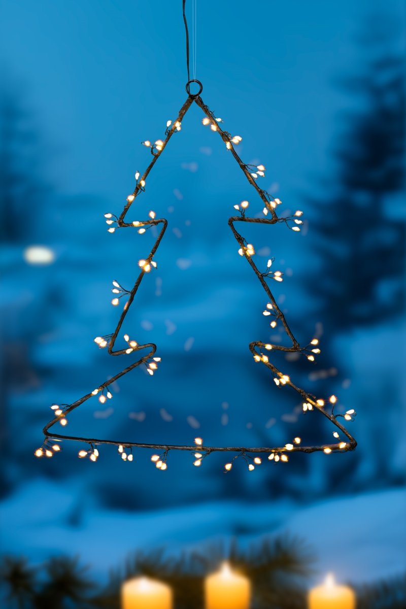 Julgran med kluster LED, Ø40 cm, Svart/Varmvit