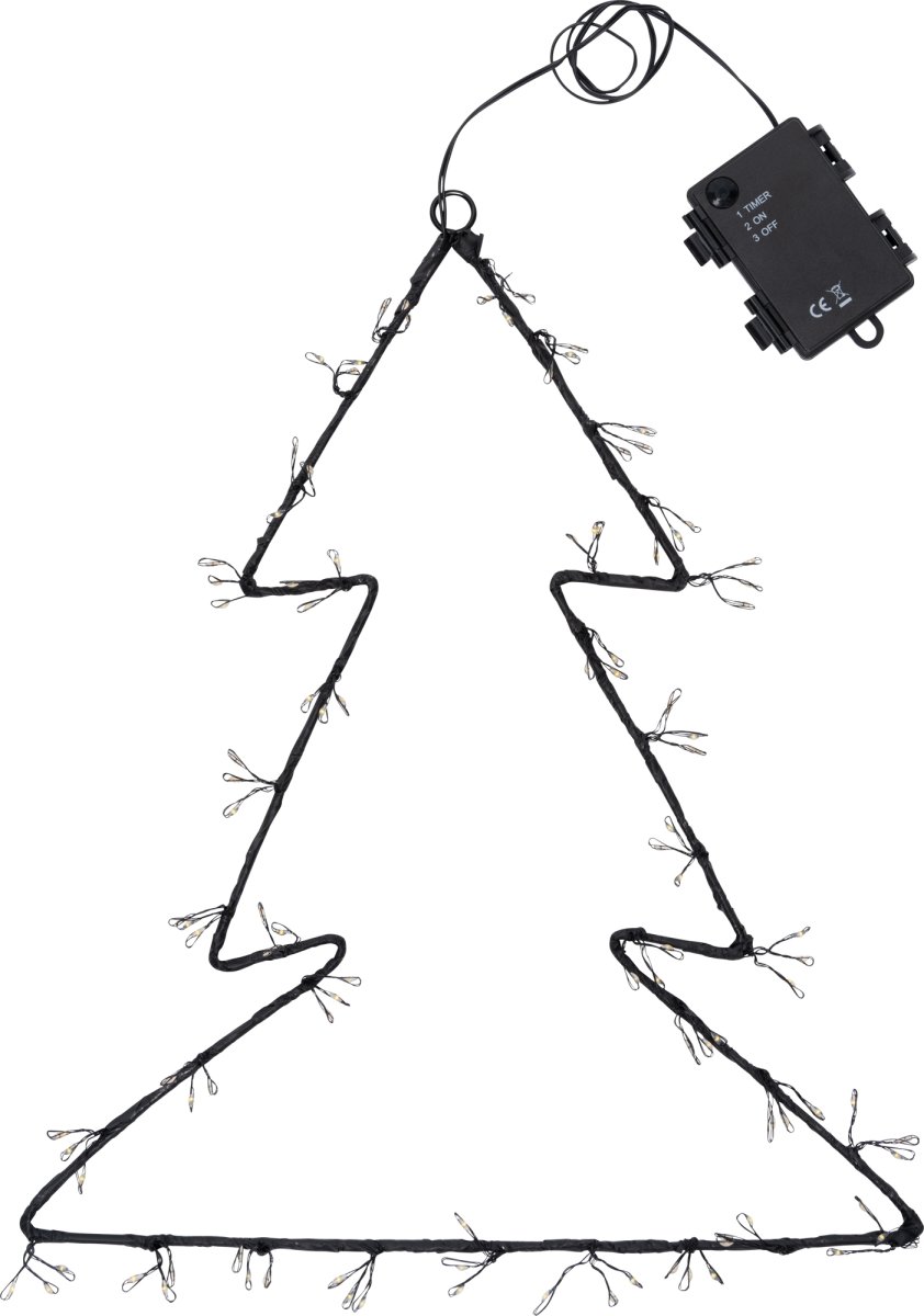 Julgran med kluster LED, Ø40 cm, Svart/Varmvit