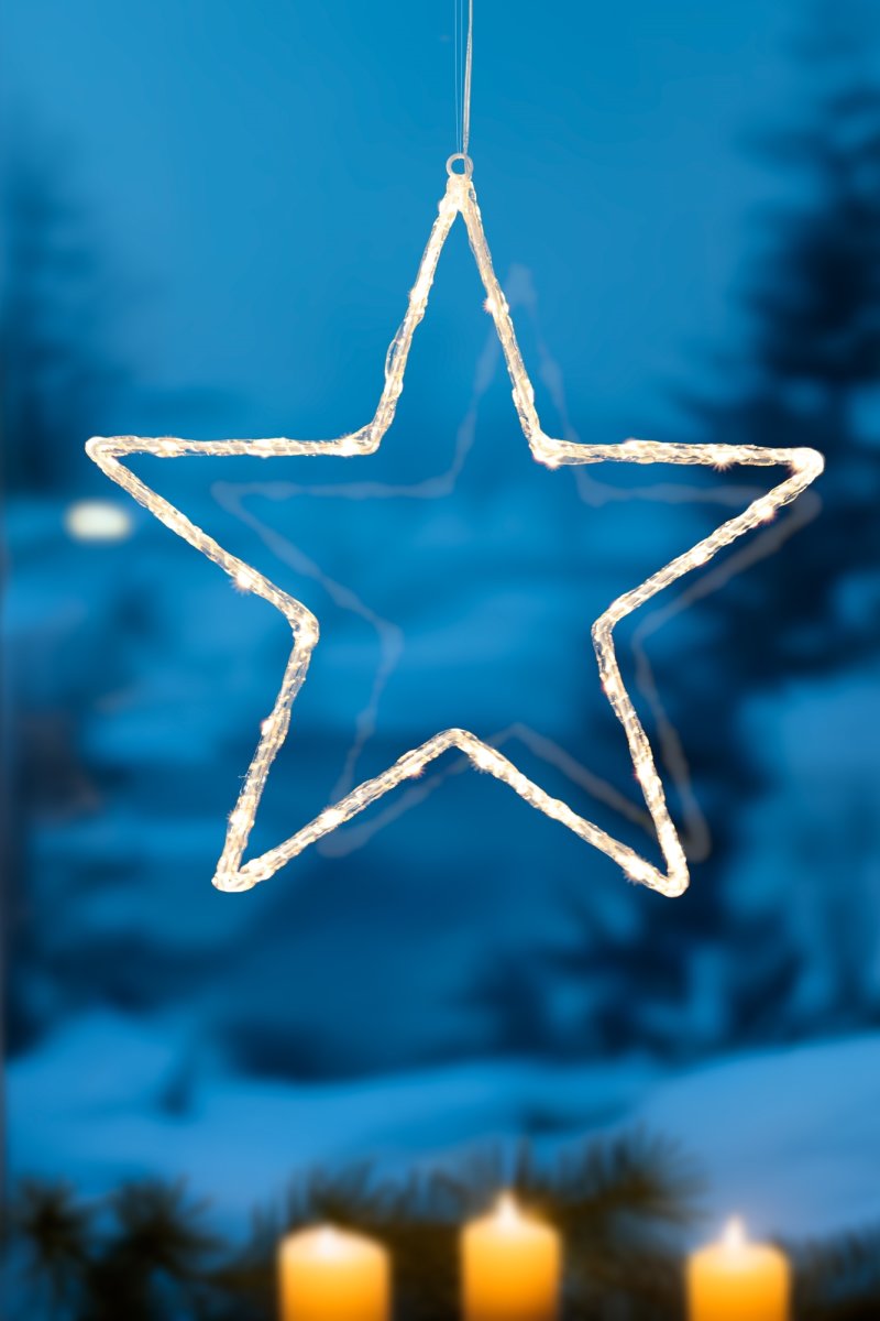 Akrylstjärna LED, Ø40 cm, varmvit