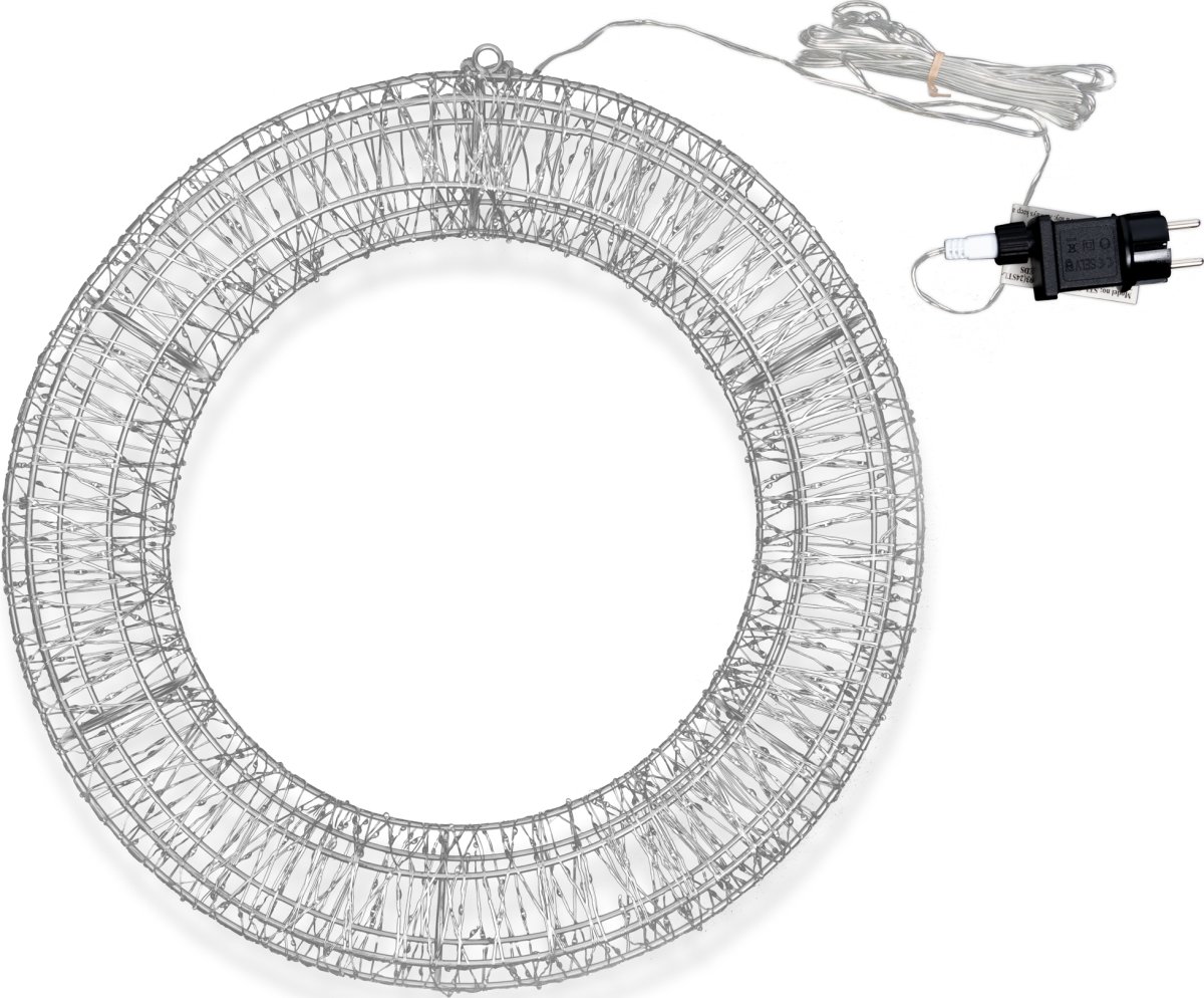 LED-ljusgirlang, metall, Ø45 cm