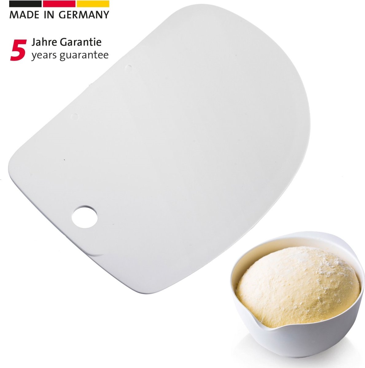 Westmark Degskrapa halvmåne, plast, vit, 12cm