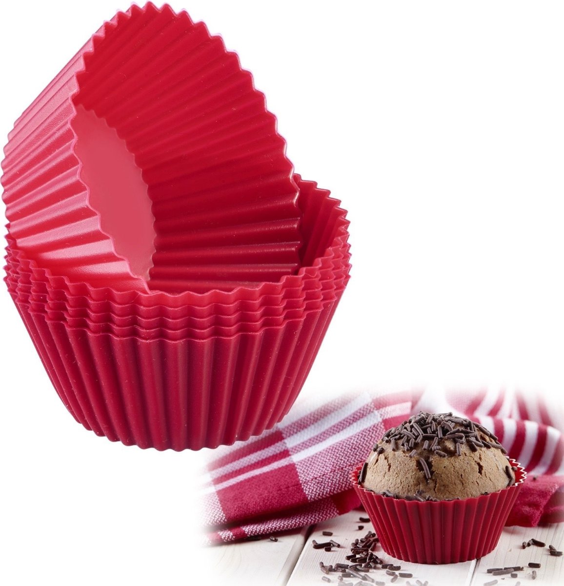 Westmark Muffinsformar, silikon, röd, Ø7cm, 6 st