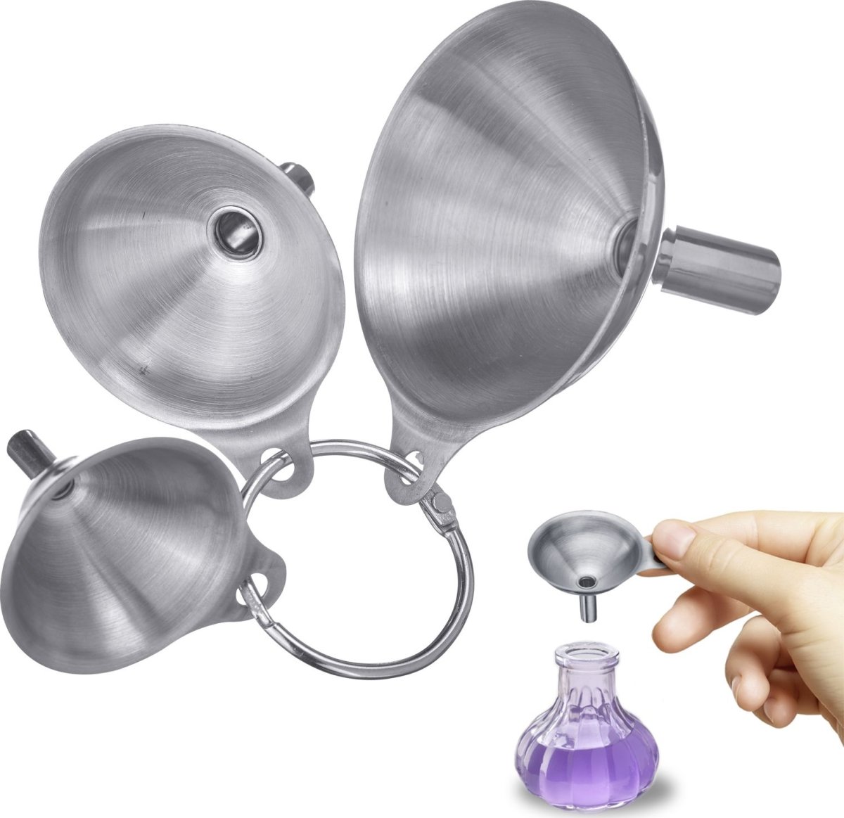 Westmark Tratt-set 3 st, stål, Ø4,5+5,5+7,5cm
