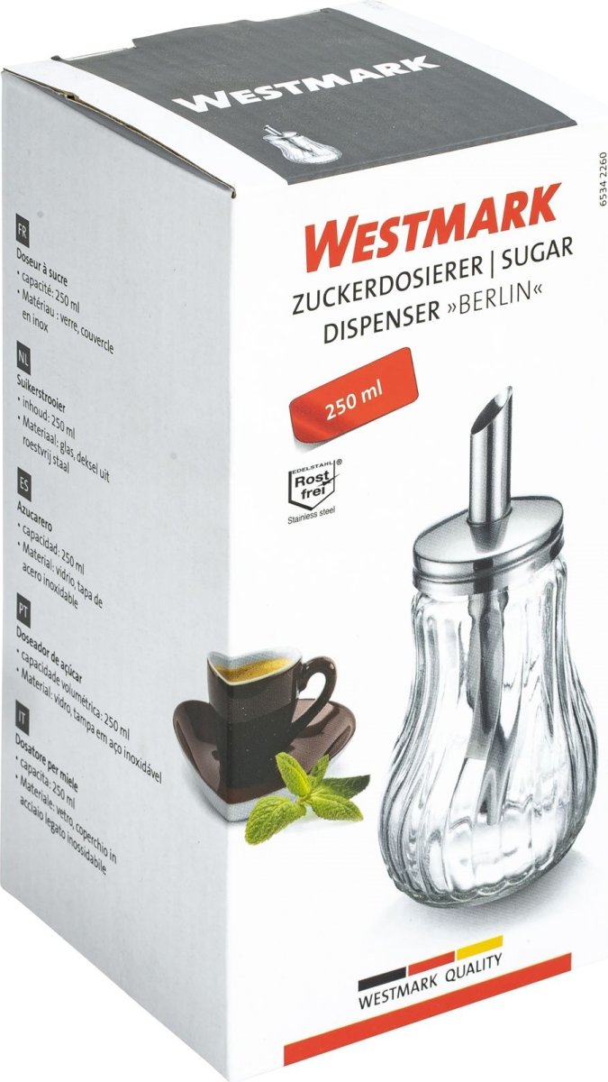 Westmark Sockerdispenser Berlin, glas, 250ml