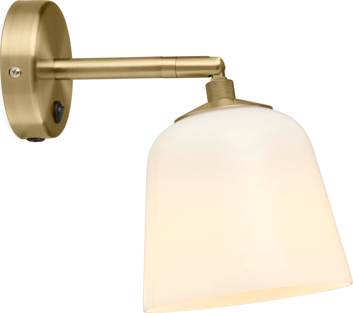 Room 49 vägglampa, Ø15 cm, Opal/mässing