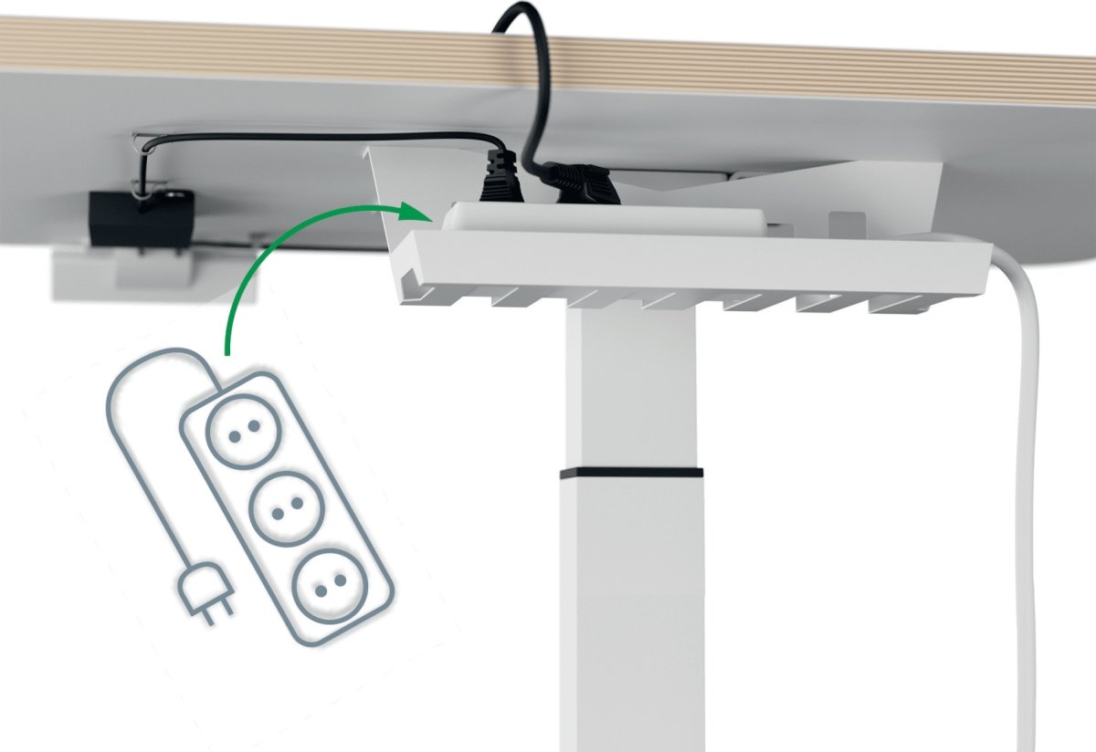 Leitz Ergo elektriskt höj- och sänkbart bord, vit