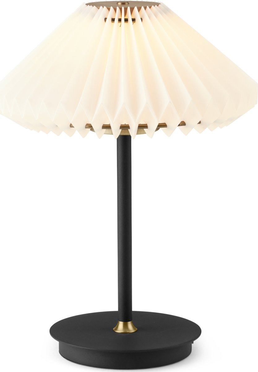 Paris batteridriven bordslampa, Ø22 cm, svart