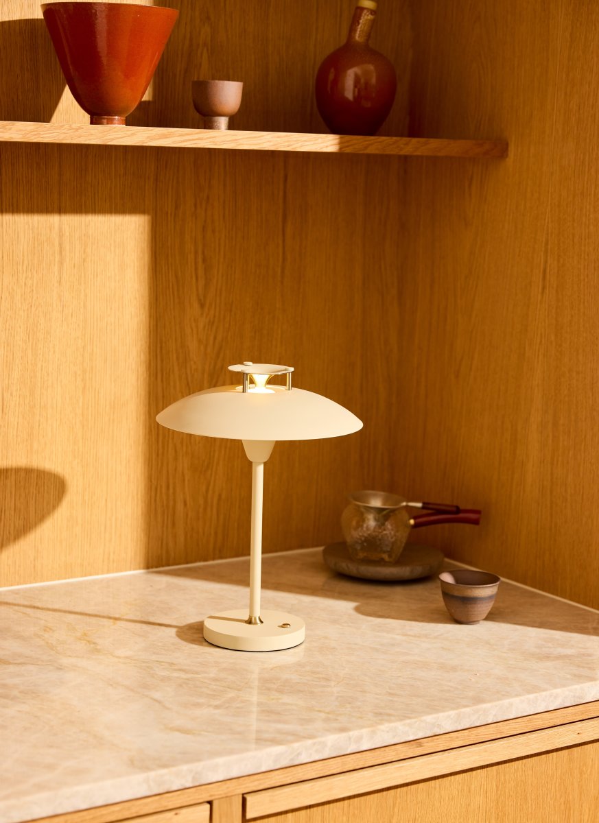 Step 1-2-3 batterilampa Ø22 cm, Cream
