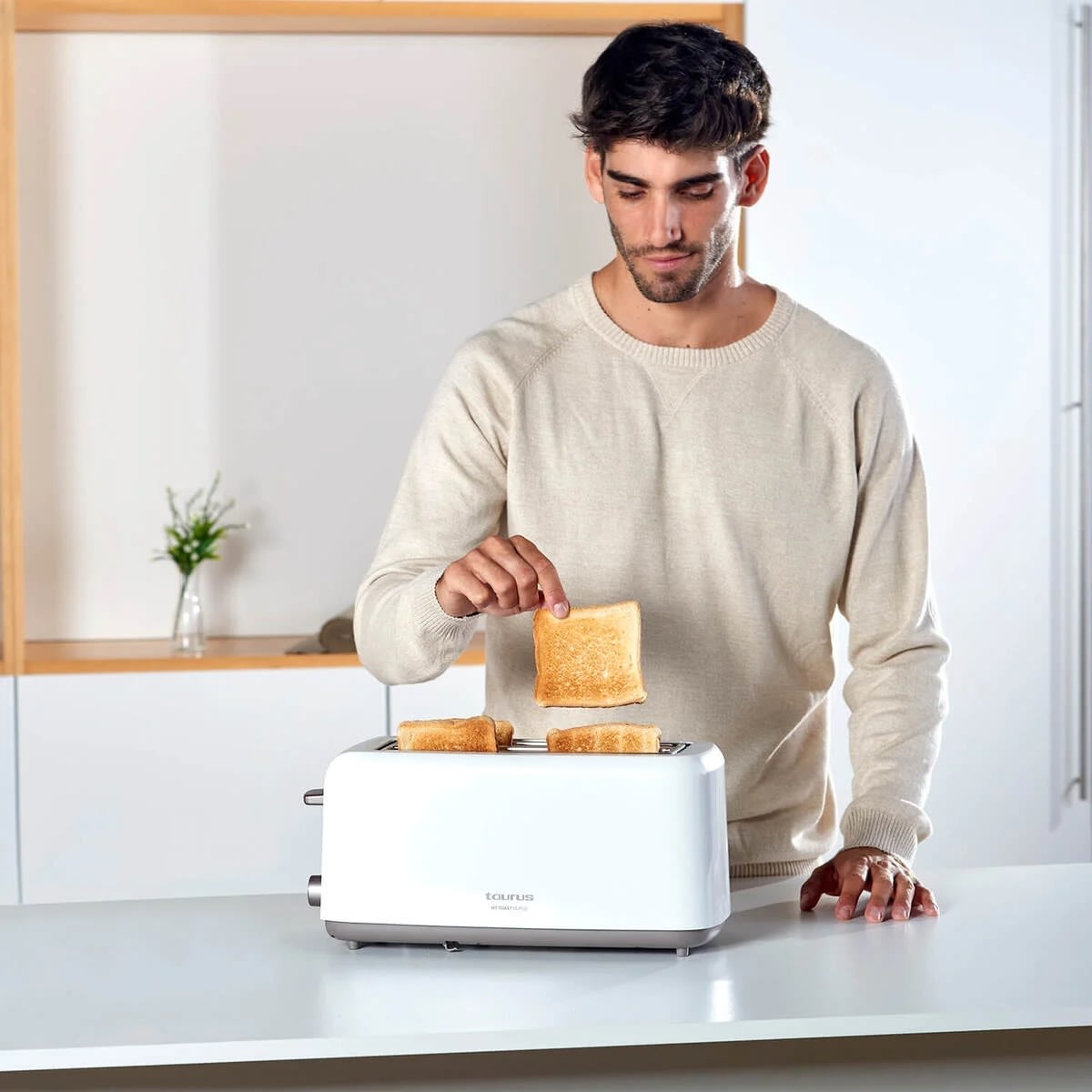 Taurus brödrost Mytoast Duplo 2 spår, XL, vit