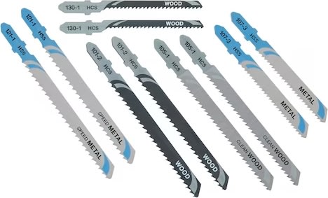 DEWALT sticksågsbladssats t. trä & metall, 10 st.