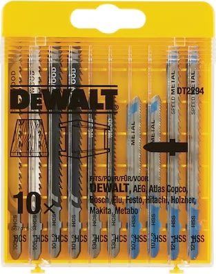 DEWALT sticksågsbladssats t. trä & metall, 10 st.