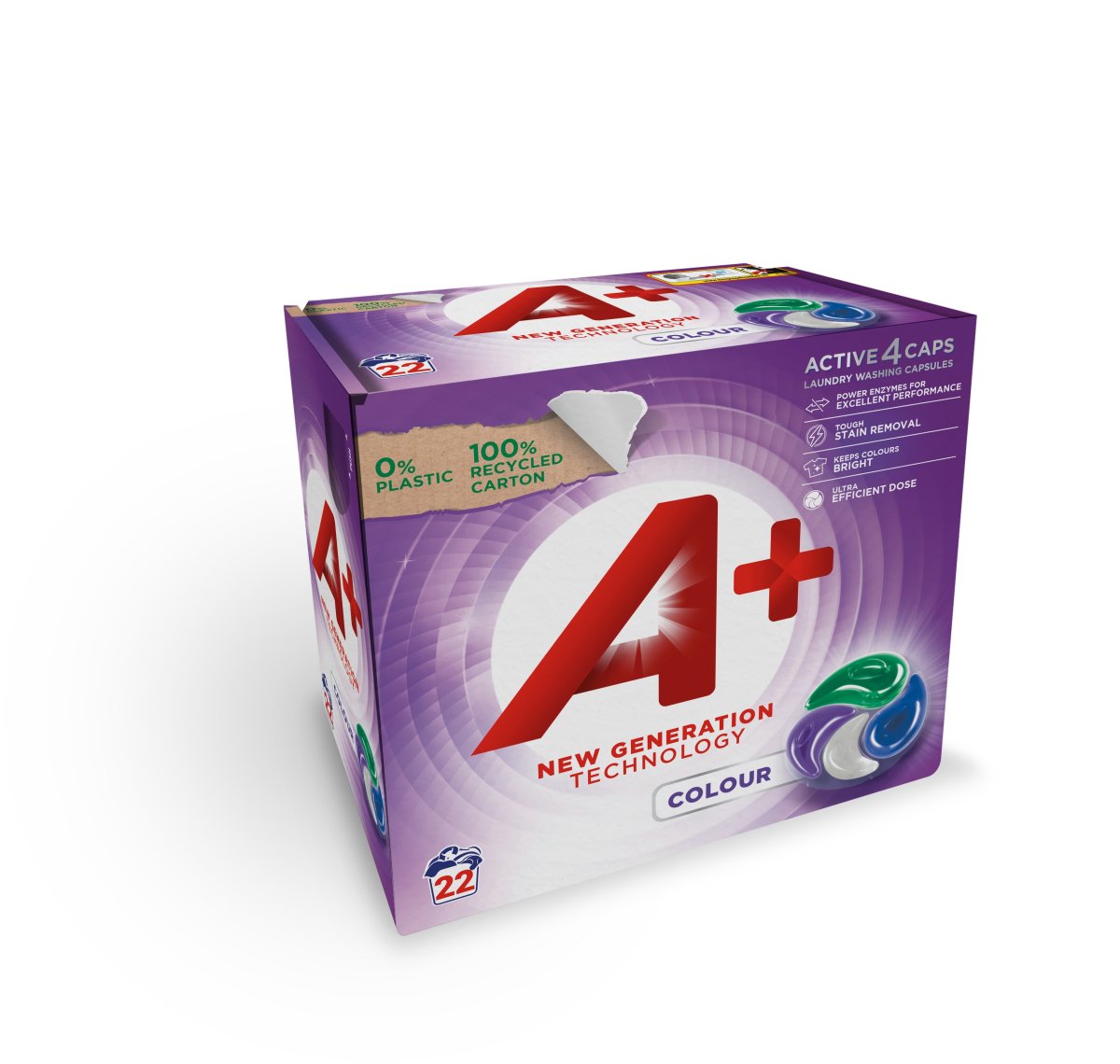 A+ Active 4 tvättkapslar | Colour | 22 st.