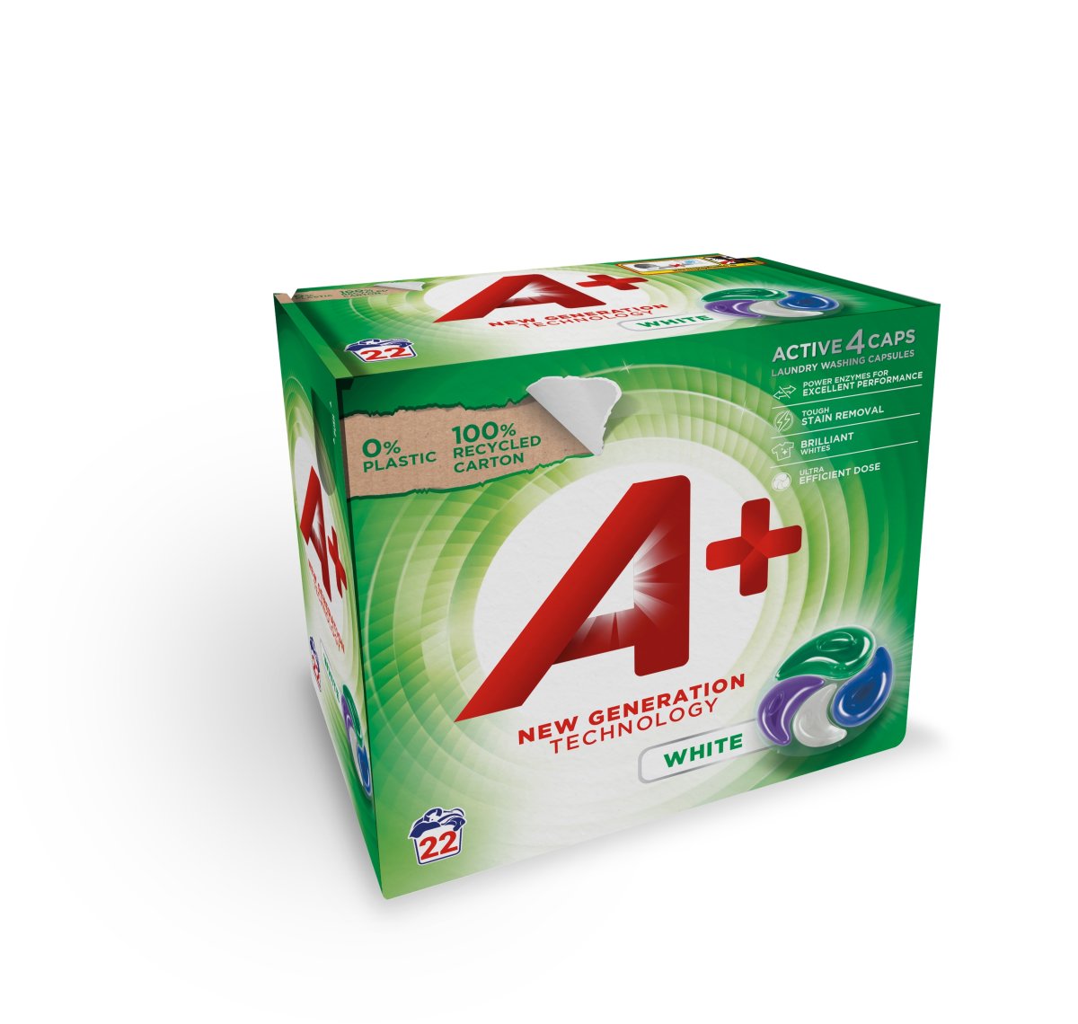 A+ Active 4 tvättkapslar | White | 22 st.