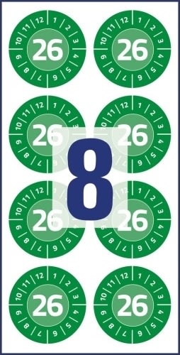 Avery Inspektionsdatumetiketter, grön, 2026, Ø30mm