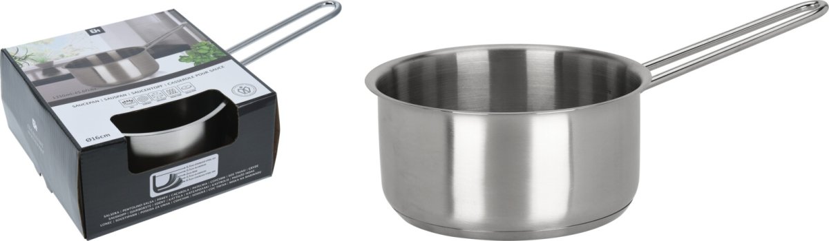 Kastrull i rostfritt stål, 16 cm, 1,35L