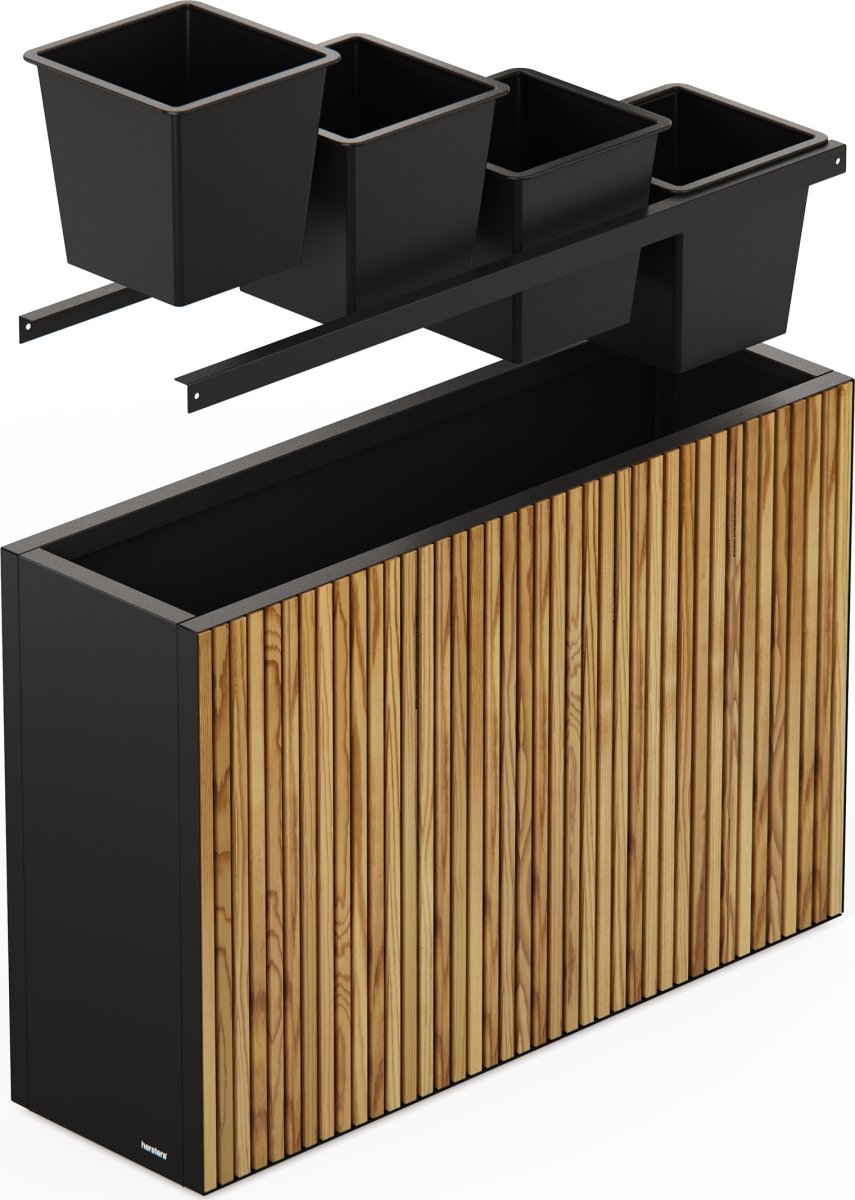 Herstera Blomlåda m/ljus, inne, m.trä, 120x40x80
