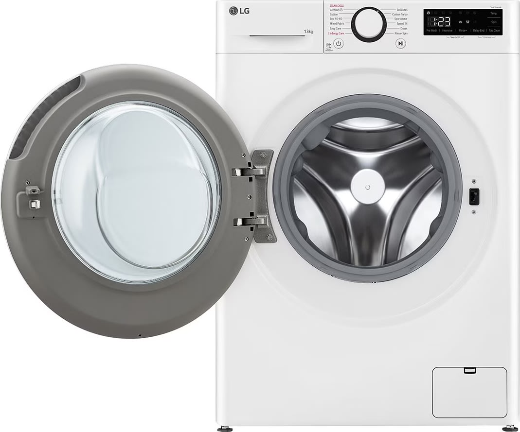 LG Tvättmaskin 13 KG, A, Ånga, vit