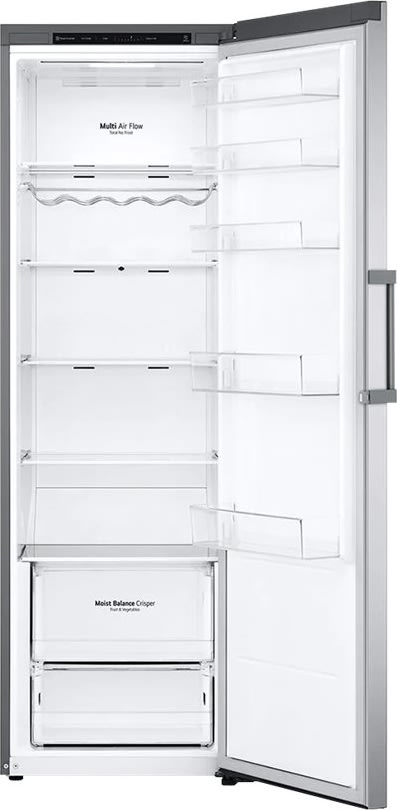 LG Fristående kylskåp, 186cm, stål