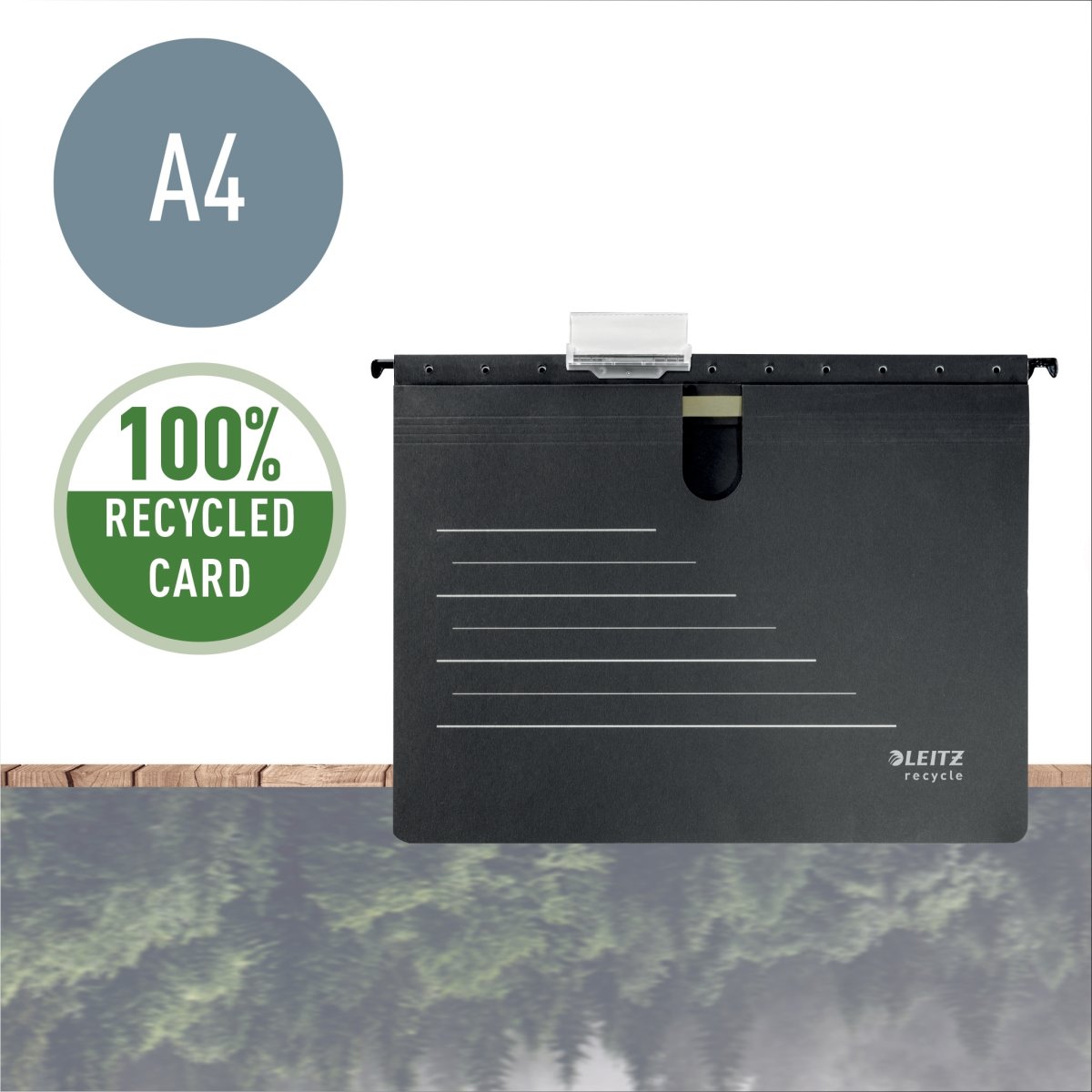 Leitz Recycle hängmapp m. mekanism | A4 | Svart