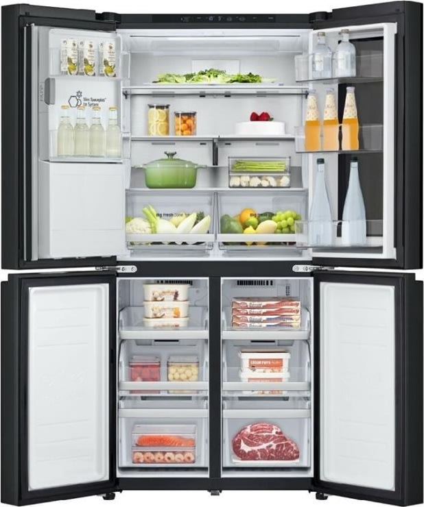 LG kylskåp med instaview, H179 cm, 508L, svart