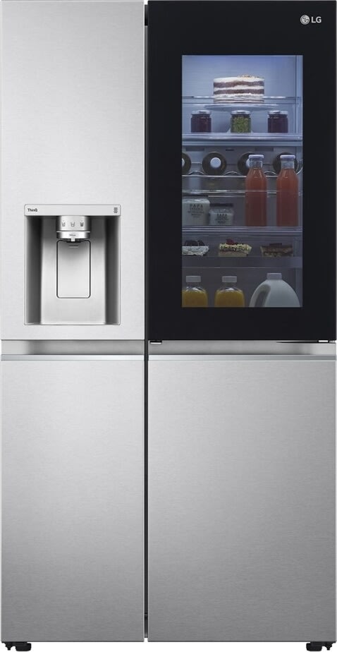 LG kylskåp med instaview, vatten/is, 635L, grå