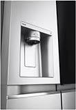 LG kylskåp med instaview, vatten/is, 635L, grå