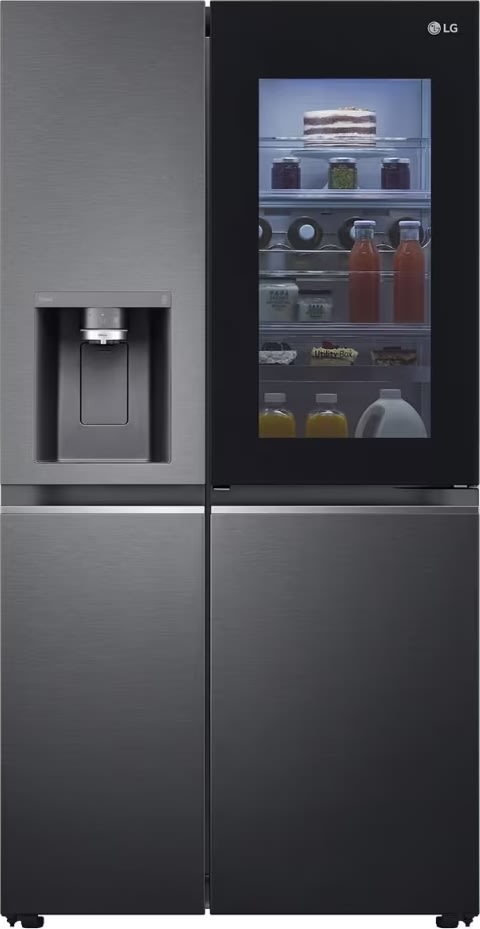 LG kylskåp med instaview, vatten/is, 635L, svart