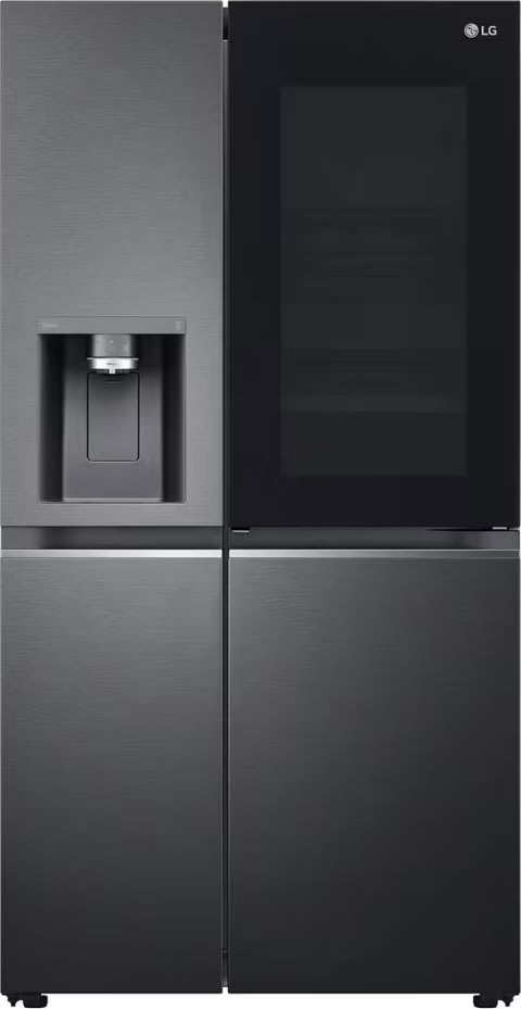 LG kylskåp med instaview, vatten/is, 635L, svart