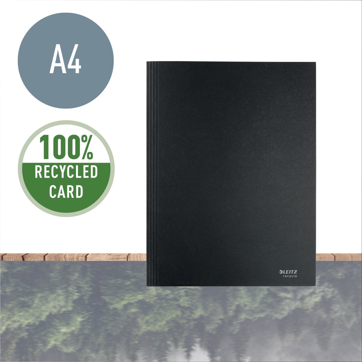 Leitz Recycle A4-kartongmapp | 3 klaffar | Svart