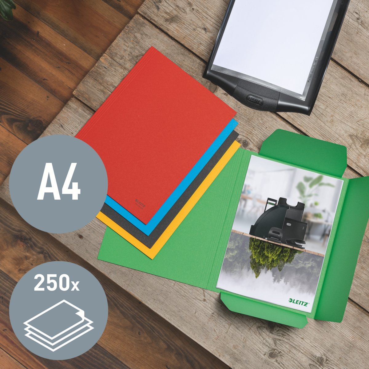 Leitz Recycle 3-flikig mapp | A4 | Kartong | Gul