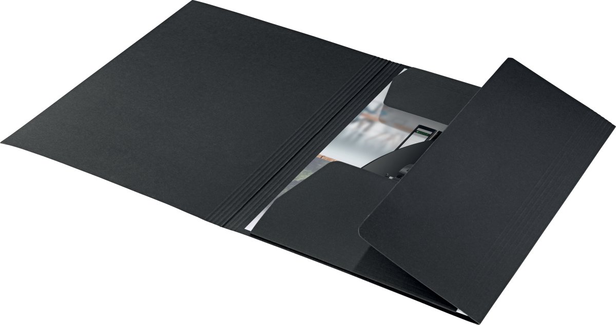 Leitz Recycle A4-kartongmapp | 3 klaffar | Svart