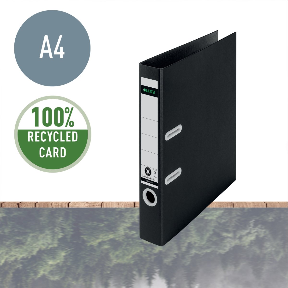 Leitz 180 Recycle A4-pärm med EU-hål, svart