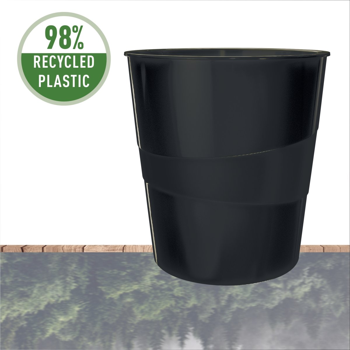 Leitz Recycle papperskorg | 15 liter | Svart