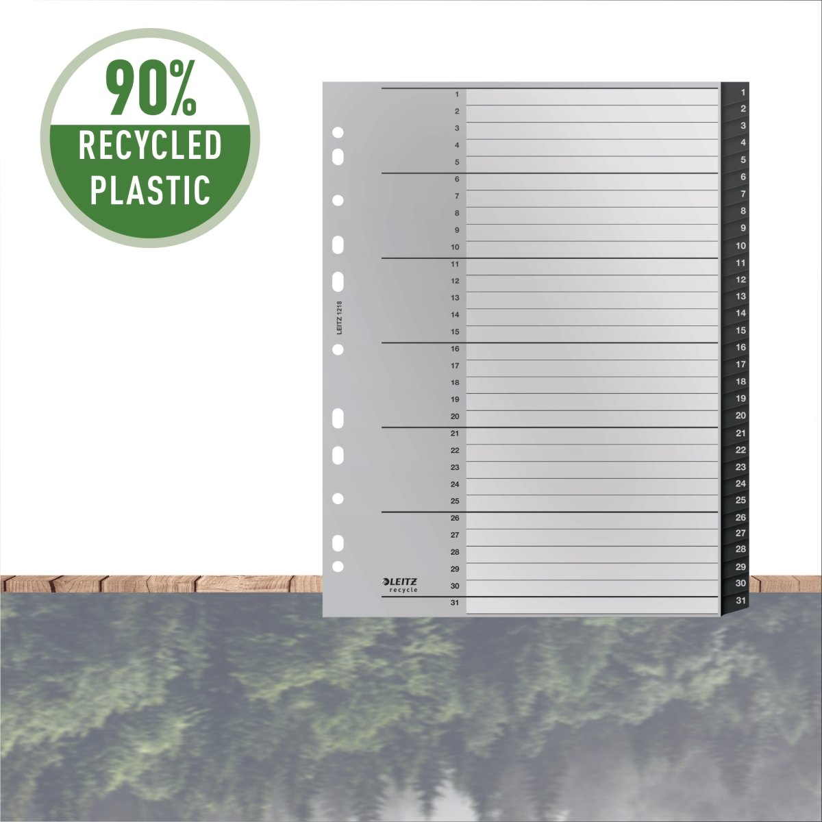 Leitz Återvinningsregister | A4 | PP | 1-31