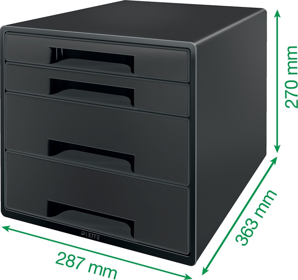 Leitz Recycle lådskåp | 4 lådor | Svart