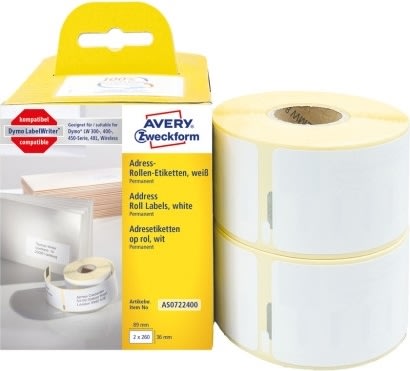 Avery Adressetiketter | 36 x 89 mm | 520 st.