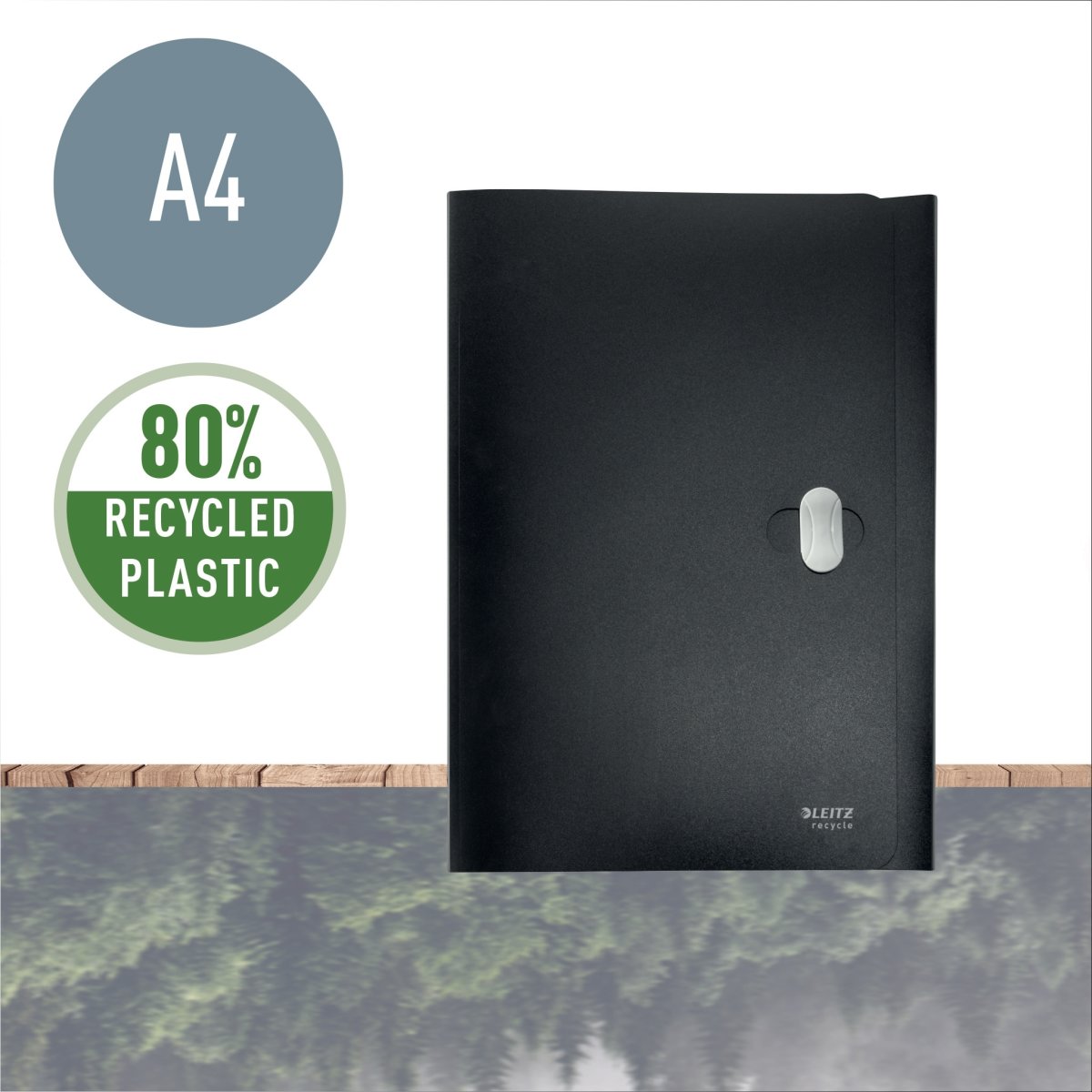 Leitz Recycle projektmapp | A4 | 3 klaffar | Svart